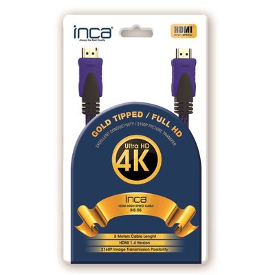 Inca 4K Ultra HD 3D HDMI Altın Uçlu 5 m Speed Kablo