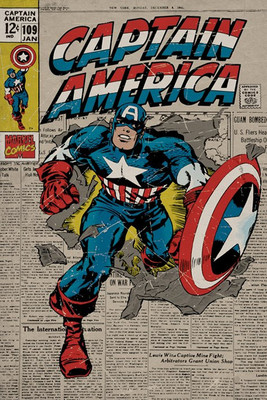 Pyramid International Maxi Poster - Marvel - Captain America - Retro