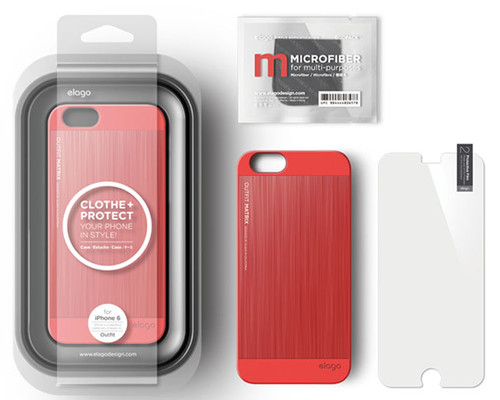 Elago - Aluminyum Alaşımlı Ultra Ince Iphone 6 Kılıf + Ekran Koruyucu - Kırmızı