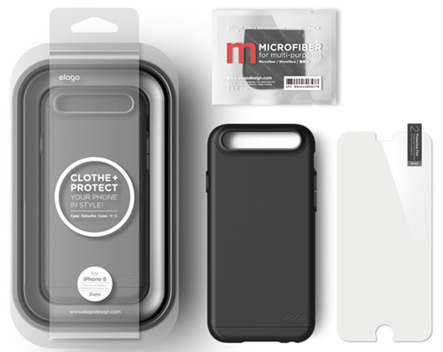 Elago Polycarbonate + TPU Ultra Korumalı Iphone 6 Kılıf + Ekran Koruyucu - Siyah