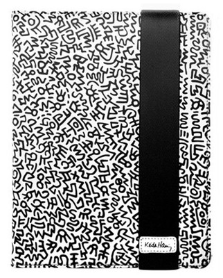 Case Scenerio Keith Haring Ipad 2 Kılıfı Nubuk Graffiti Print Siyah KH-IPBK-N-GPBK