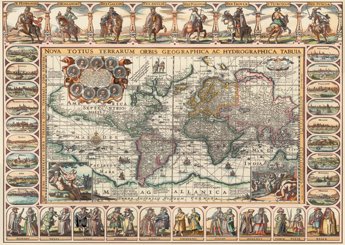 Art Puzzle 2000 Parça Eski Dünya Haritası 4711
