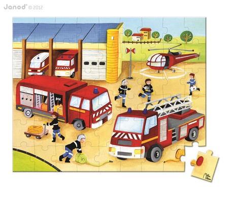 Janod Puzzle - Firefighters - 54 Parça (50X40Cm) J02954