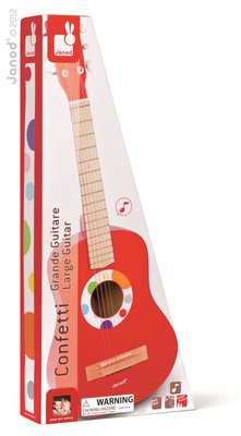 Janod Confetti Big Red Guitar - Gitar 6 Telli - 76Cm J07623