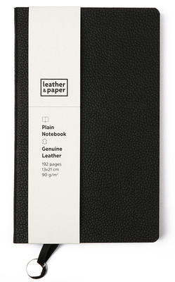 Leather & Paper Siyah Deri Defter 13x21
