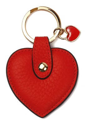 Leather & Paper Kırmızı Deri Kalp Anahtarlık
