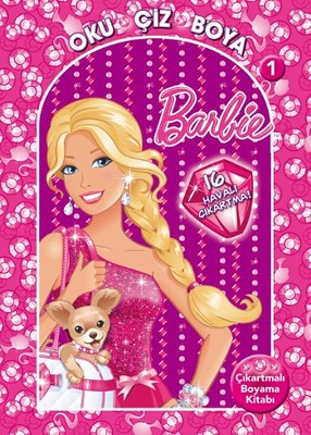 Barbie Oku Çiz Boya 1 - Çıkartmalı Boyama