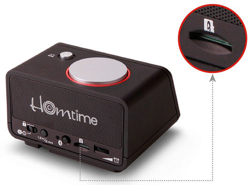 Mack Homtime C1PRO-BL Bluetooth Speaker LCD Masa Saati Siyah