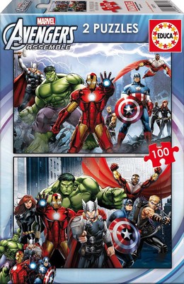 Educa Çocuk Puzzle Avengers 2x100 Parça 15771 Karton FQ8211