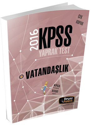 Beyaz Kalem 2016 KPSS Vatandaşlık Çek Kopar Yaprak Test