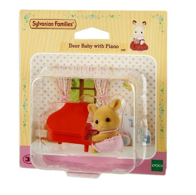 Sylvanian Families Deer Baby w Piano 1487 D R