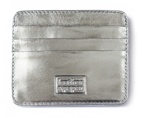 Leather & Paper Gümüş Deri Kredi Kartlık