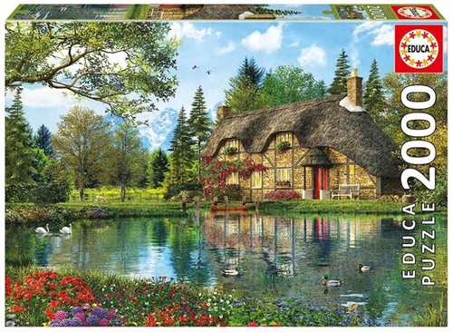 Educa Puzzle 2000 Parça Lake View Cottage 16774 