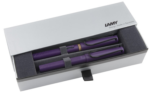 Lamy Safari Serisi 2016 Özel Üretim Rengi Dark Lilac Dolma & Roller Kalem Kalem Seti 73-M/373