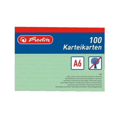 Herlitz Kartotek A6 100'lü Çizgili Yesil HRLTZ1150655+F2