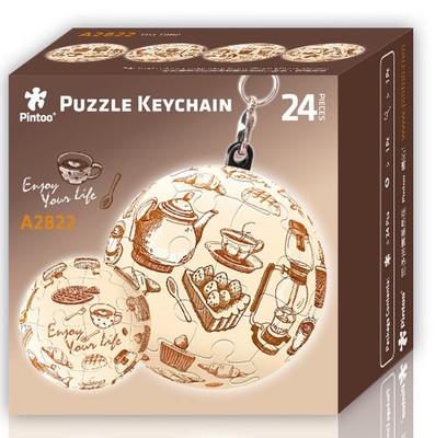 Pintoo 3D Puzzle 24 Parça Anahtarlik Çay Saati 4 cm Çap A2822