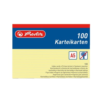 Herlitz Kartotek A5 100'lü Çizgili Sari HRLTZ1150515