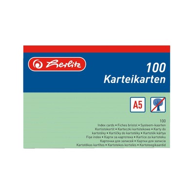 Herlitz Kartotek A5 100'lü Çizgili Yesil HRLTZ1150556