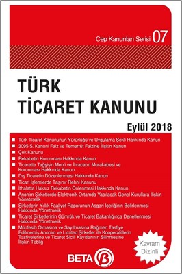 Türk Ticaret Kanunu 2018 Eylül