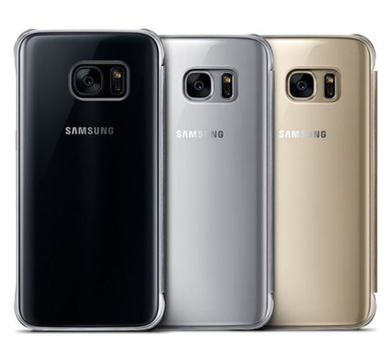 Samsung S7 Clear View Fonksiyonel Altın Kılıf 