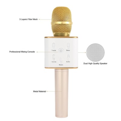 Doppler Hoparlörlü Karaoke Mikrofonu White KTV-200