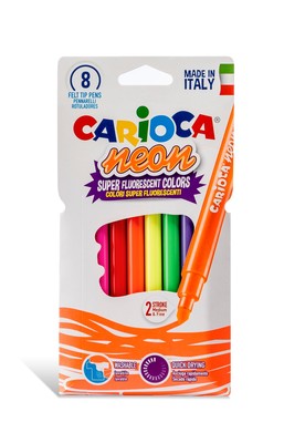 Carioca Neon Yıkanabilir 8'li Keçeli Boya Kalemi 