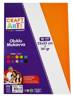 Craft and Arts Karışık Poşet 25x35 10'lu Oluklu Mukavva