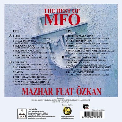 Mazhar Fuat Özkan The Best Of MFÖ Plak