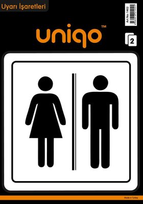 Bayan Erkek WC Figürü Uyarı Etiketi 