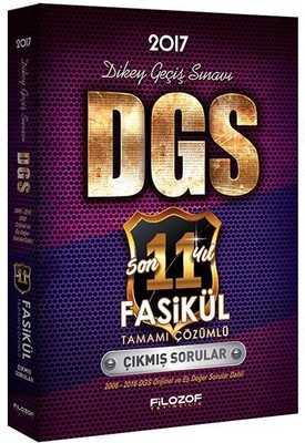 2017 DGS Son 11 Yıl Fasikül Tamamı Çözümlü Çıkmış Sorular