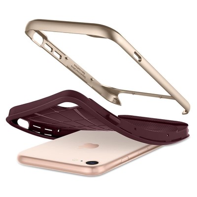 Spigen iPhone 7/8 Kılıf Neo Hybrid Herringbone Serisi - Burgundy