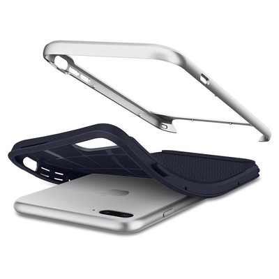 Spigen iPhone 7 Plus/8 Plus Kılıf Neo Hybrid Herringbone Serisi - Satin Silver