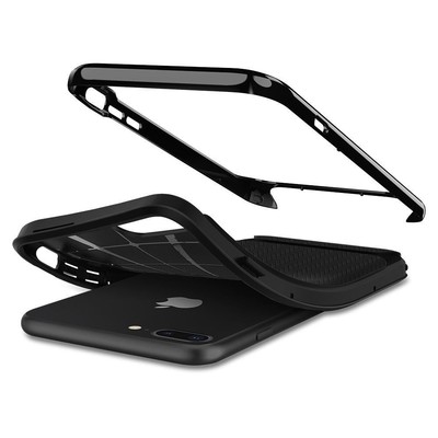 Spigen iPhone 7 Plus/8 Plus Kılıf Neo Hybrid Herringbone Serisi Shiny - Black