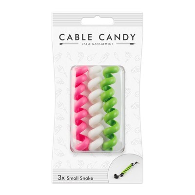 Cable Candy CC012 Small Snake 3Pcs 1Pınk 1Whıte 1Green Unıversal Cable
