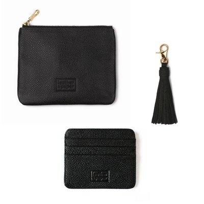 Leather&Paper Mini Çanta+Kartlık+Püskül Siyah