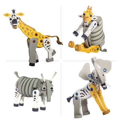 Bloco-Giraffe Zebra&Elephant