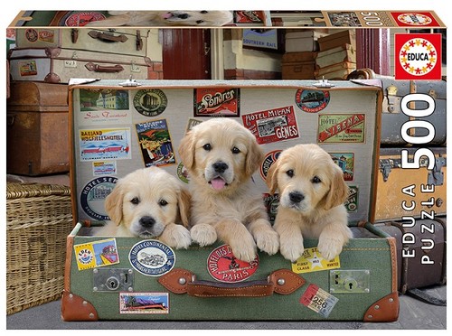 Educa 17645 Puppies In The Luggage 500 Parça Puzzle