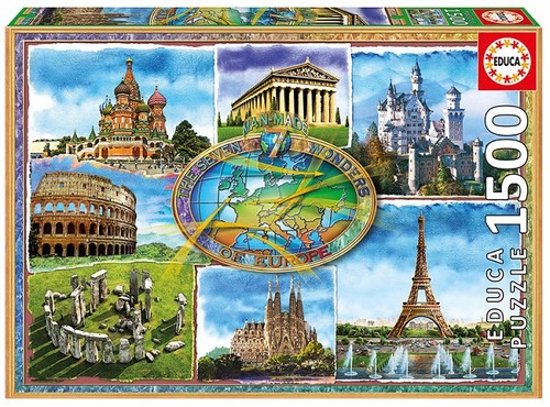 Educa 17667 Seven Wonders Of Europe 1500 Parça Puzzle
