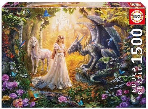 Educa 17696 Dragon Princess And Unicorn 1500 Parça Puzzle