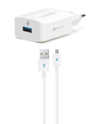 ttec SpeedCharger QC 3.0 Beyaz Seyahat Şarj Aleti ve Micro USB Kablo 