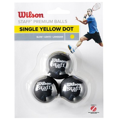 Squash Topu Staff Squash 3 Ball Dot Sarı