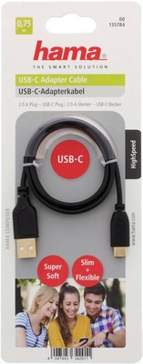 Hama USB-C Kablo Flexi 0.75m