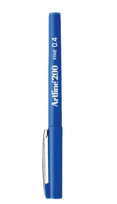 Artline 200 Fine Keçe Uçlu Uç 0.4 mm Mavi Yazı Kalemi 