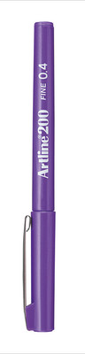Artline 200 Fine Keçe Uçlu Uç 0.4 mm Mor Yazı Kalemi 