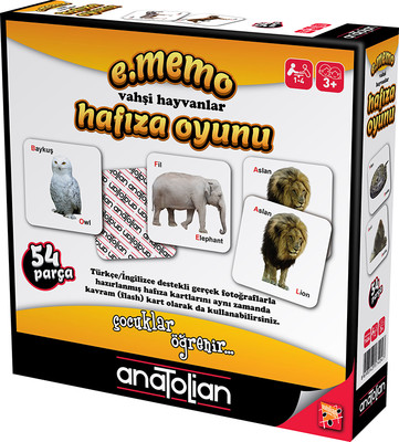 Anatolian-Memo Vahşi Hayvanlar Hafıza Oyunu 54 Parça