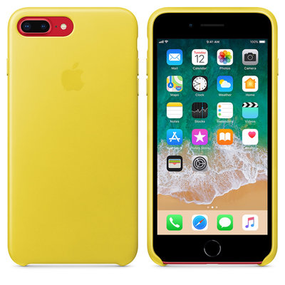 Apple iPhone 8 Ve 7 Plus Sarı Deri Kılıf MRGC2ZM/A