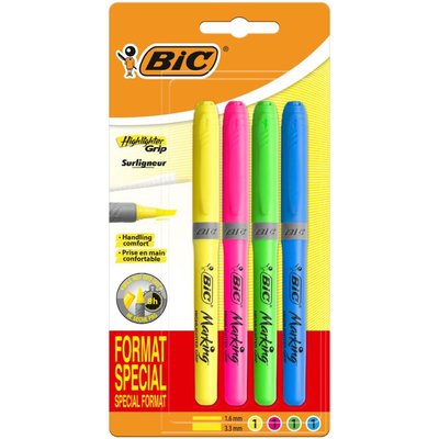 Bic Grip Parlak Renkler 4'lü Fosforlu Kalem