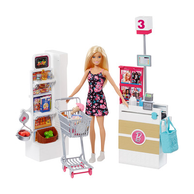 Barbie Bebek Süpermarkette Oyun Seti FRP01