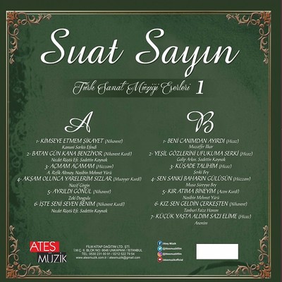 Suat Sayın Türk Sanat Müziği Eserleri 1 Plak