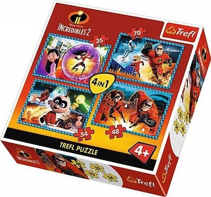 Trefl Puzzle 4 in 1 Incredible Family/Disney Incredibles 2 34306